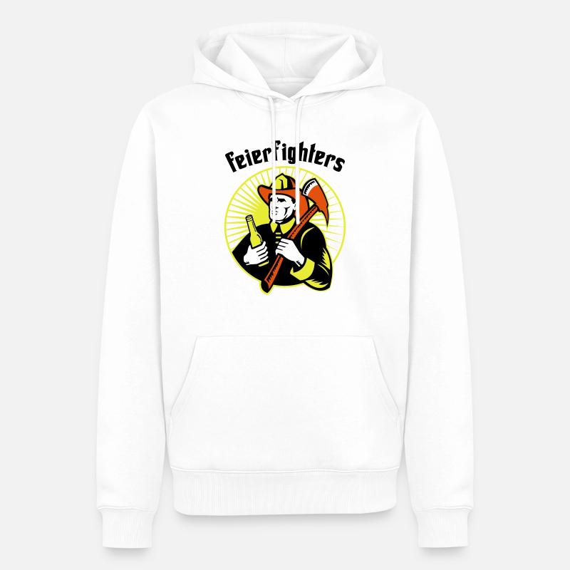 feierfighters - Männer Premium Bio Hoodie - Weiß