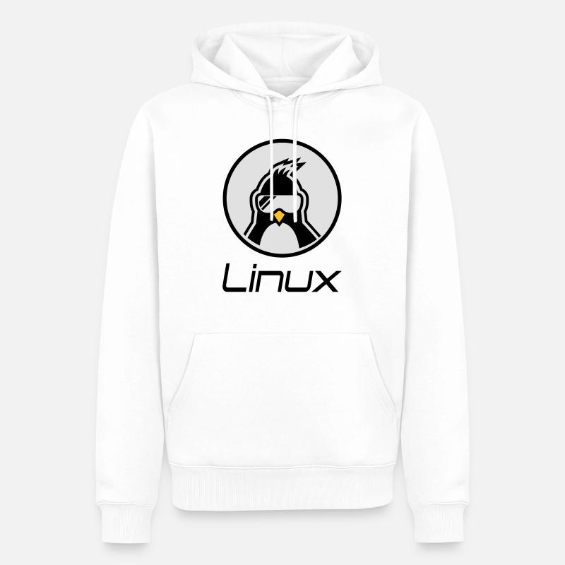 linux - Männer Premium Bio Hoodie - Weiß