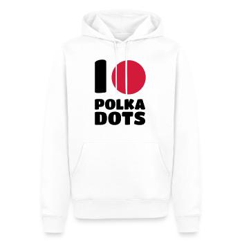 I love polka dots - Sweat à capuche Premium bio Homme - blanc - Devant - Nico (187cm)