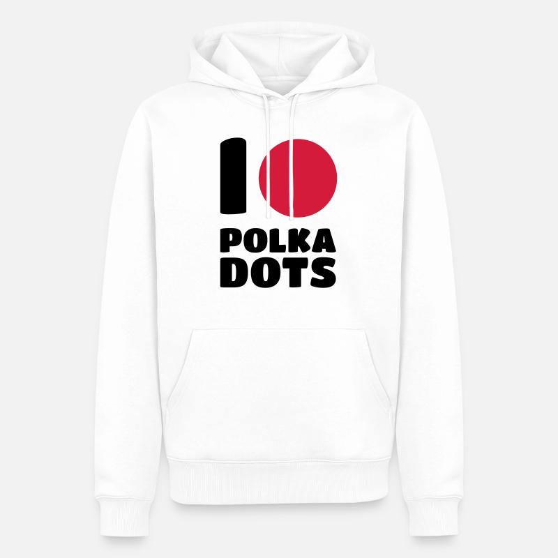 I love polka dots - Sweat à capuche Premium bio Homme - blanc