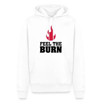 Feel The Burn (Flame) - Männer Premium Bio Hoodie - Weiß - Vorne - Nico (187cm)