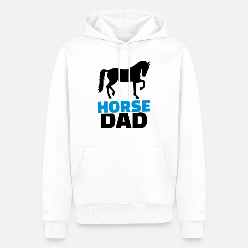 Pferd - Männer Premium Bio Hoodie - Weiß