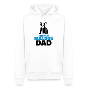 French Bulldog Dad - Sweat à capuche Premium bio Homme - blanc - Devant - Nico (187cm)