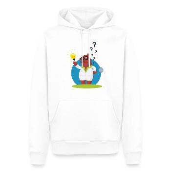 Explainer bear - Men’s Premium Organic Hoodie - white - Front - Nico (187cm)