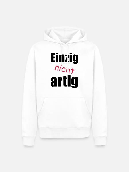 einzig_nicht_artig - Männer Premium Bio Hoodie - Weiß