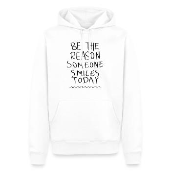 Be The Reason Someone Smiles Today - Männer Premium Bio Hoodie - Weiß - Vorne - Nico (187cm)