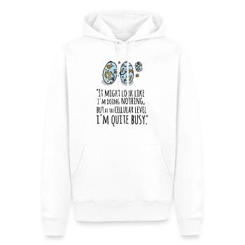 It Might Look Like I'm Doing Nothing... - Sweat à capuche Premium bio Homme - blanc - Devant - Nico (187cm)