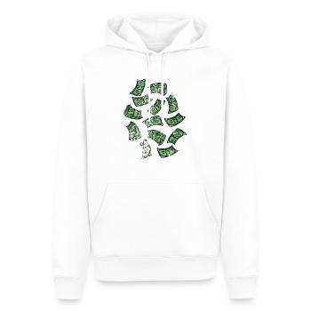 Dollar bill rain - Men’s Premium Organic Hoodie - white - Front - Nico (187cm)
