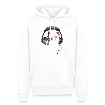 Earphone - Men’s Premium Organic Hoodie - white - Front - Nico (187cm)