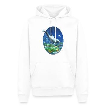Vie marine - Sweat à capuche Premium bio Homme - blanc - Devant - Nico (187cm)