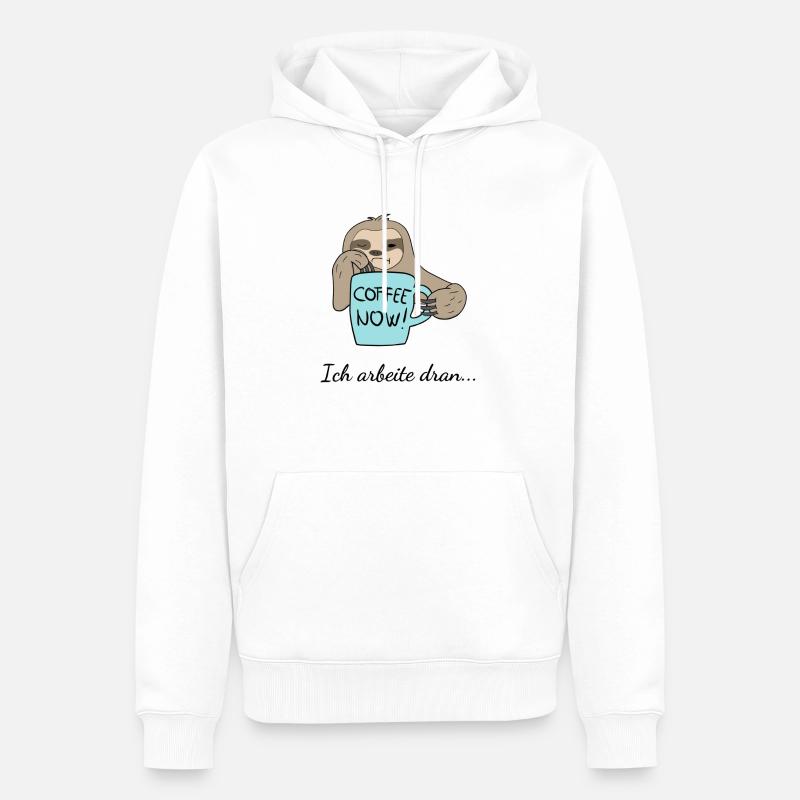 Faultier - Ich arbeite dran... - Männer Premium Bio Hoodie - Weiß