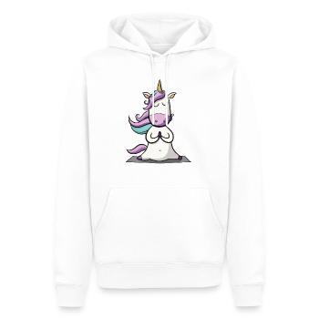 Einhorn Yoga Lustig Yogalehrerin Geschenkidee - Männer Premium Bio Hoodie - Weiß - Vorne - Nico (187cm)