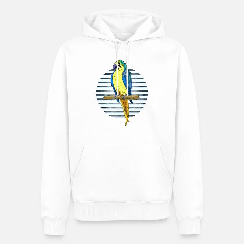 Vogel - Männer Premium Bio Hoodie - Weiß