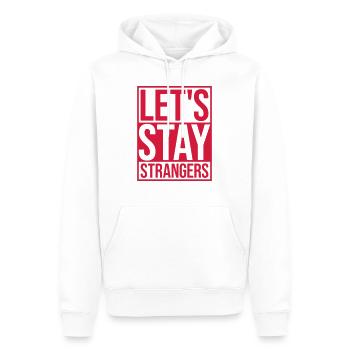 Citation Restons Strangers - Sweat à capuche Premium bio Homme - blanc - Devant - Nico (187cm)