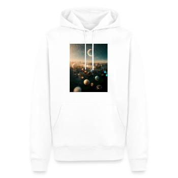 Zeit ist relativ - Männer Premium Bio Hoodie - Weiß - Vorne - Nico (187cm)