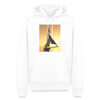 Segelyacht bei Sonnenuntergang - Männer Premium Bio Hoodie - Weiß - Vorne - Nico (187cm)