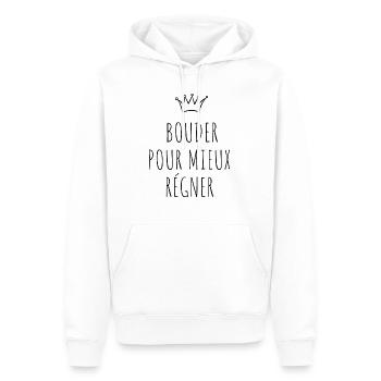 bouder pour mieux régner - Sweat à capuche Premium bio Homme - blanc - Devant - Nico (187cm)