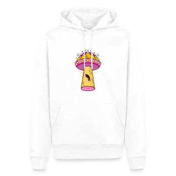 Take Me To The Mountains - UFO Berge Wandern - Männer Premium Bio Hoodie - Weiß - Vorne - Nico (187cm)