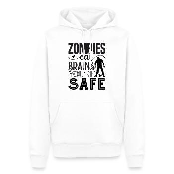 Les zombies mangent des cerveaux en sécurité, vous êtes en sécurité - Sweat à capuche Premium bio Homme - blanc - Devant - Nico (187cm)