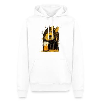 Gefährlich süß, das Bier liebende Kaninchen - Männer Premium Bio Hoodie - Weiß - Vorne - Nico (187cm)