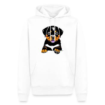 Chien chiot chien Chiens Rottweiler chiot Rottweiler - Sweat à capuche Premium bio Homme - blanc - Devant - Nico (187cm)