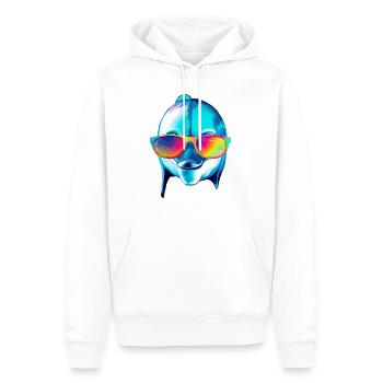 Eko le dauphin à lunettes - Sweat à capuche Premium bio Homme - blanc - Devant - Nico (187cm)