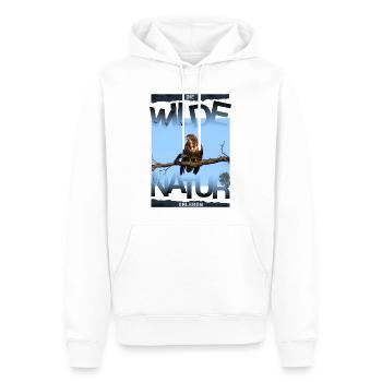 wilde Natur Bussard - Männer Premium Bio Hoodie - Weiß - Vorne - Nico (187cm)