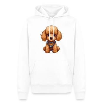 Doux bébé caniche chien - Sweat à capuche Premium bio Homme - blanc - Devant - Nico (187cm)