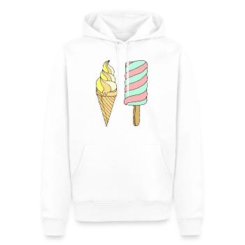 Eis - Männer Premium Bio Hoodie - Weiß - Vorne - Nico (187cm)