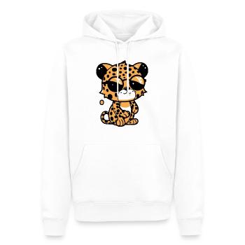 Zoolto le léopard - Sweat à capuche Premium bio Homme - blanc - Devant - Nico (187cm)
