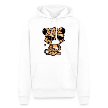 Zoolto le léopard - Sweat à capuche Premium bio Homme - blanc - Devant - Nico (187cm)