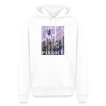 Parkour au crépuscule - Sweat à capuche Premium bio Homme - blanc - Devant - Nico (187cm)