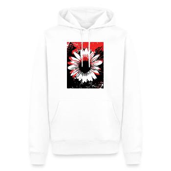 Sonnenblume - Männer Premium Bio Hoodie - Weiß - Vorne - Nico (187cm)