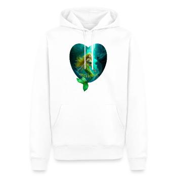 sirène addict à la plongée (coeur) - pour plongeur - Sweat à capuche Premium bio Homme - blanc - Devant - Nico (187cm)