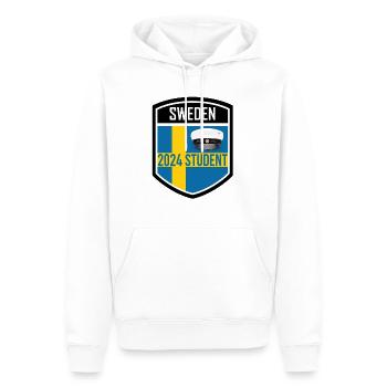 Remise des diplômes de la classe 2024 Fête de remise des diplômes du lycée - Sweat à capuche Premium bio Homme - blanc - Devant - Nico (187cm)