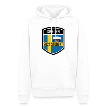Remise des diplômes de la classe 2024 Fête de remise des diplômes du lycée - Sweat à capuche Premium bio Homme - blanc - Devant - Nico (187cm)