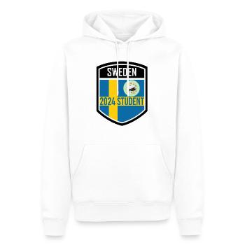 Remise des diplômes de la classe 2024 Fête de remise des diplômes du lycée - Sweat à capuche Premium bio Homme - blanc - Devant - Nico (187cm)