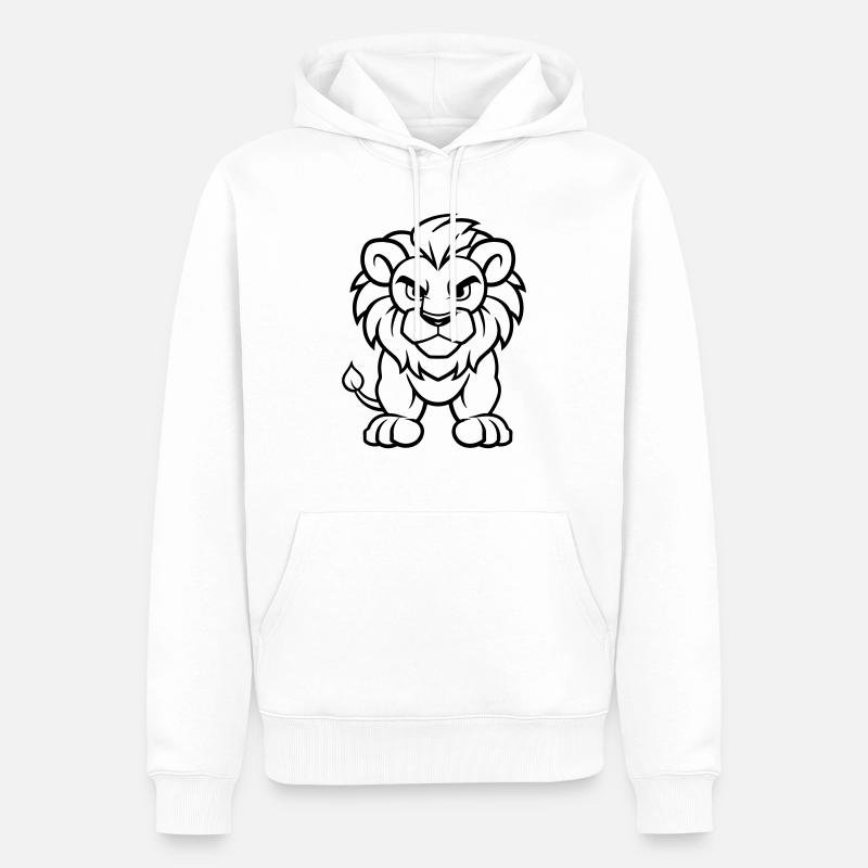 Bande dessinée du lion - Sweat à capuche Premium bio Homme - blanc