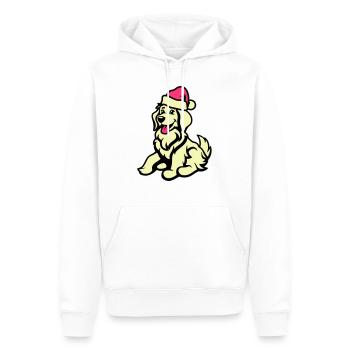 Chien Bande Dessinée Animal Noël - Sweat à capuche Premium bio Homme - blanc - Devant - Nico (187cm)