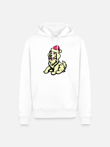 Dog Comic Animal Christmas - Men’s Premium Organic Hoodie - white