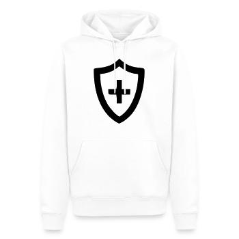 Bouclier de santé - Sweat à capuche Premium bio Homme - blanc - Devant - Nico (187cm)