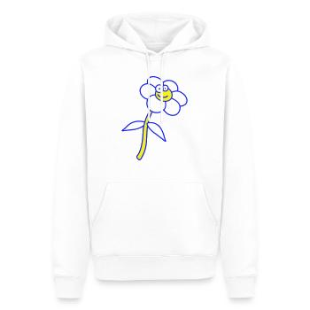 Fleur douce Printemps Eté Nature Visage drôle - Sweat à capuche Premium bio Homme - blanc - Devant - Nico (187cm)