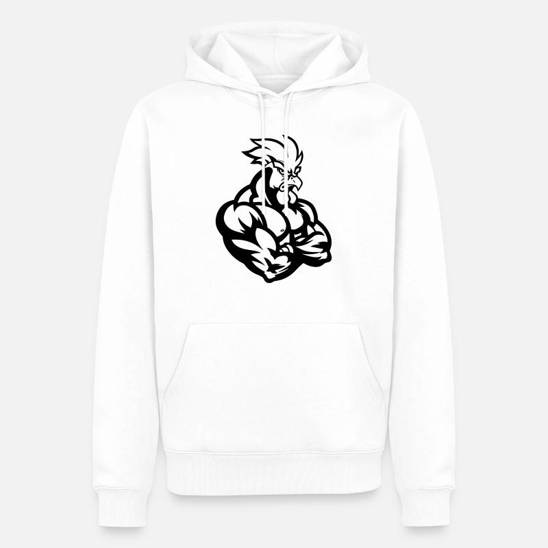 Hahn Comic - Männer Premium Bio Hoodie - Weiß