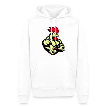 Coq Bande Dessinée - Sweat à capuche Premium bio Homme - blanc - Devant - Nico (187cm)