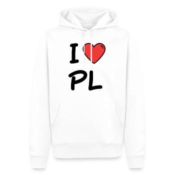I love - I love Poland - Kocham Polskę - Männer Premium Bio Hoodie - Weiß - Vorne - Nico (187cm)