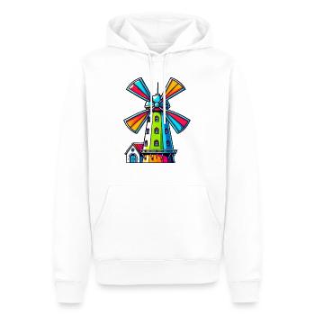 Moulin à vent - Sweat à capuche Premium bio Homme - blanc - Devant - Nico (187cm)