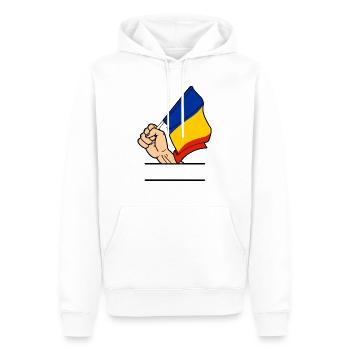 Flagge Rumänien erster Textraum - Männer Premium Bio Hoodie - Weiß - Vorne - Nico (187cm)