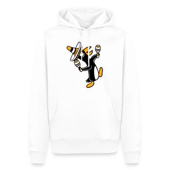 Pingouin, hochet, fête, culture mexicaine, chapeau, Fun - Sweat à capuche Premium bio Homme - blanc - Devant - Nico (187cm)