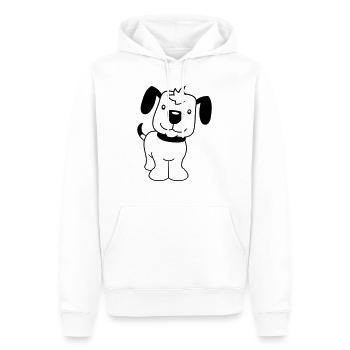 chien se tient mignon petit chiot heureux animal de compagnie - Sweat à capuche Premium bio Homme - blanc - Devant - Nico (187cm)