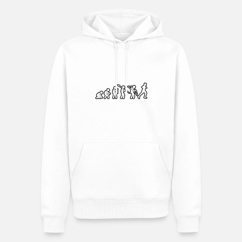Evolution Running White Grunge - Männer Premium Bio Hoodie - Weiß